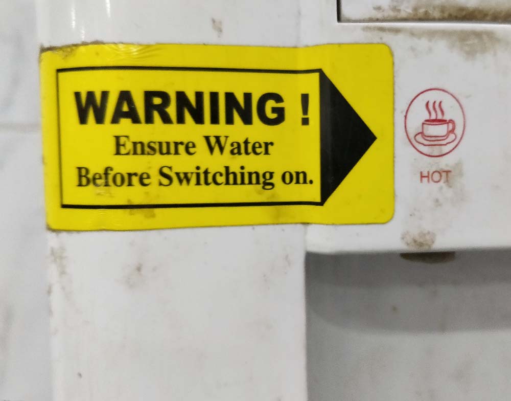 Water Purifier Warning